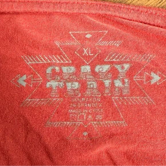 Crazy Train Burgundy V Neck Tunic Tribal Pocket Top XL Boho Fall - Picture 8 of 9